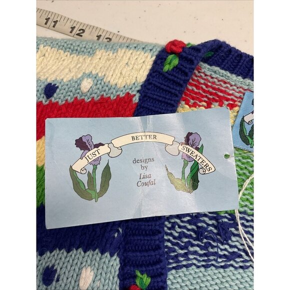 NEW‎ "Noah's Ark" Just Better Sweaters Lisa Coufal cardigan Sweater size 1 S/M - Picture 5 of 12